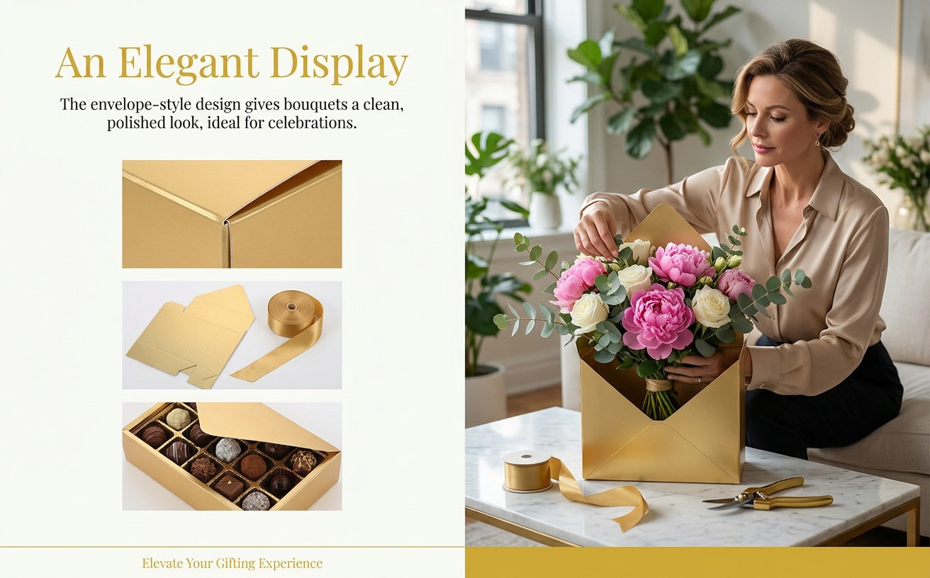 The Florist Supply - 2 Adet Zarf Kağıt Kutu Çiçek